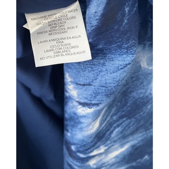 Nine West blue white tie dye pleat vneck‎ fit flare dress 8 - Picture 8 of 11